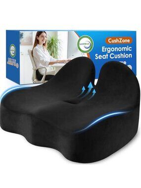 Seat Cushion Memory Foam Ergonomic Chair Cushion Tailbone Sciatica Pain Relief
